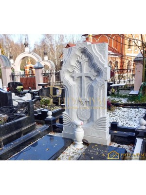 Хачкар из белого мрамора Коелга — ritualum.ru
